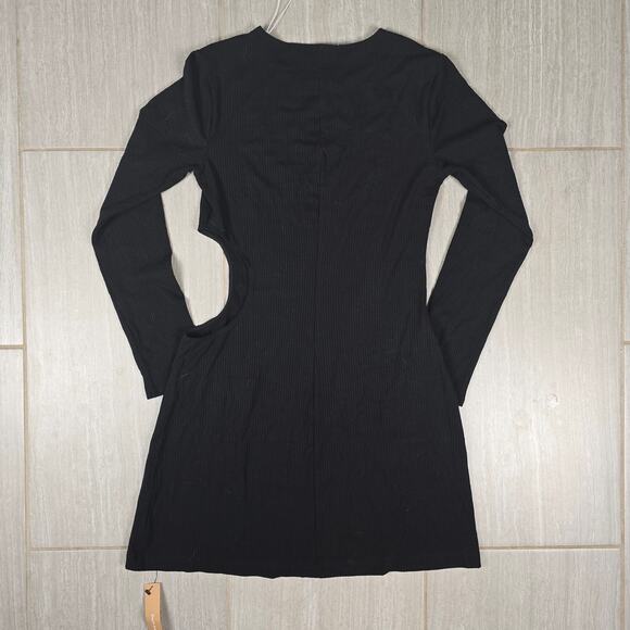 NWT Reformation Womens Kensy Black Long Sleeve Cocktail Dress Large - Picture 8 of 11